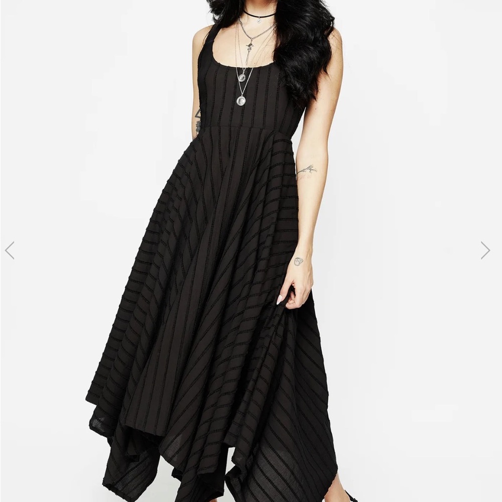 Disturbia Black Asymmetrical Ruffled Sundress